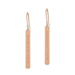 Custom Made Latitude Longitude Coordinate long drop Dangle Earrings in 18k Rose Gold Plated 925 Sterling Silver NICKEL FREE image 1