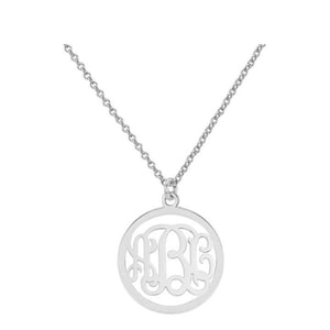Initialen monogram ketting - 1 &quot; elke eerste zilveren monogram ketting in 925 sterling zilver NIKKELVRIJ