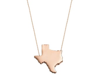 State Charm Necklace, State Jewelry, States Pendant necklace in 18k Rose Gold Plated 925 sterling silver NICKEL FREE