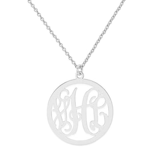 Initialen monogram ketting - 1 &quot;elke eerste zilveren monogram ketting in 925 sterling zilver NIKKEL VRIJ