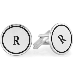 Initial 925 Sterling Silver Cufflinks, Personalized Cufflinks, Custom Engraved Wedding Cufflinks, Cuff Links Personalized,  NICKEL FREE