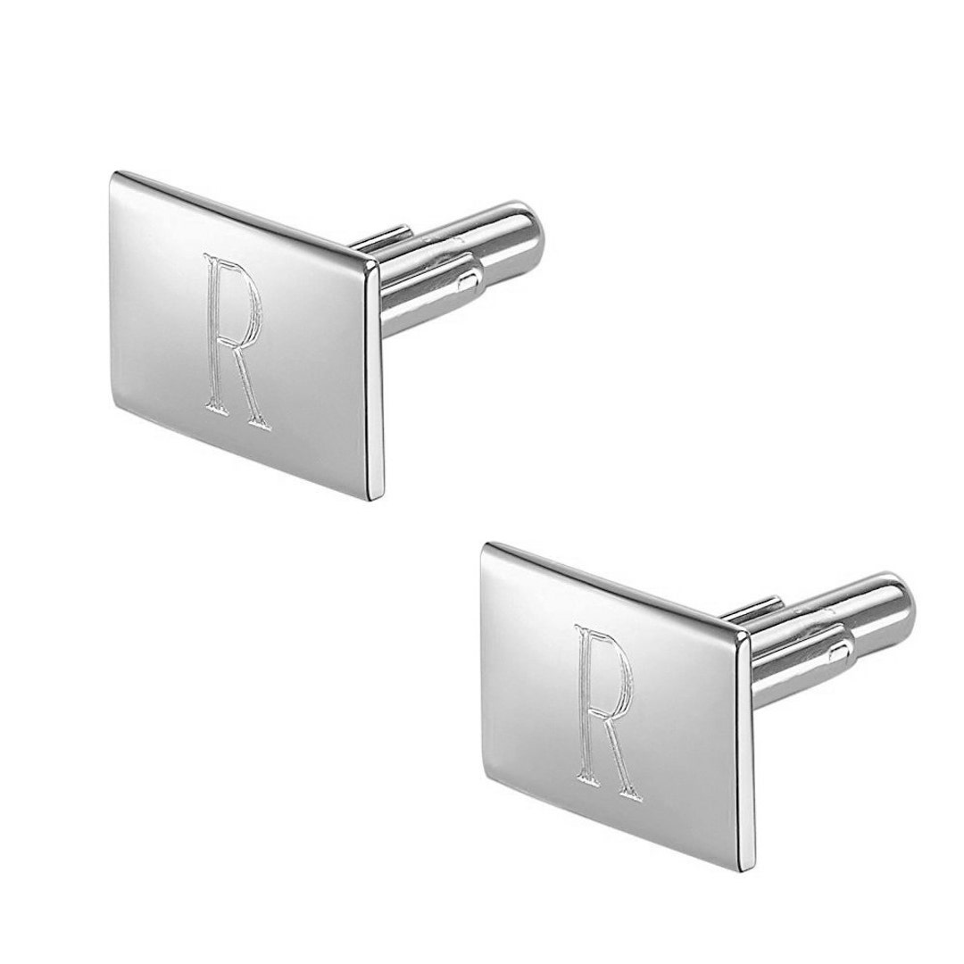 Initial Cufflinks 925 Sterling Silver Personalized Cufflinks Etsy
