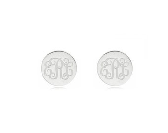 Initials monogram earrings, personalized earrings, Name earrings, 925 sterling silver custom made 3 initials stud earrings NICKEL FREE