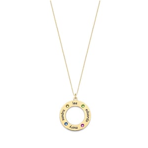 Personalisierte offene Kreis Anhänger Halskette in 18k Yellow Godl vergoldet 925 Sterling Silber NICKEL FREI