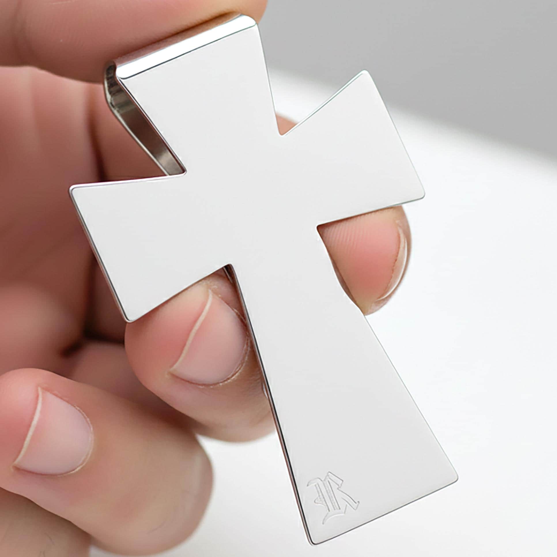 silver 925 cross motif money clip 小物 silver 925 cross motif