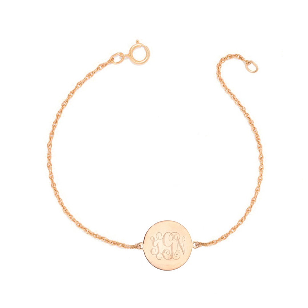 Personalized Gold Monogram Bracelet 1/2 Custom 3 - Etsy