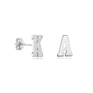 Initial earrings, alphabet earrings, personalized earrings, 925 sterling silver earrings, name earrings, stud earrings NICKEL FREE
