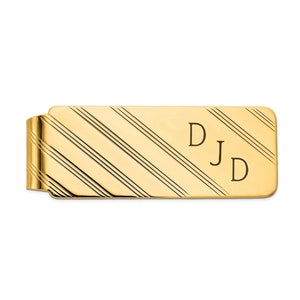 Personalisierte Geldscheinklammer in 18k Gelb Gold überzogen 925 Sterling Silber, Individuell gravierte Geldscheinklammer, Bestes Geschenk des Vaters NICKELFREI