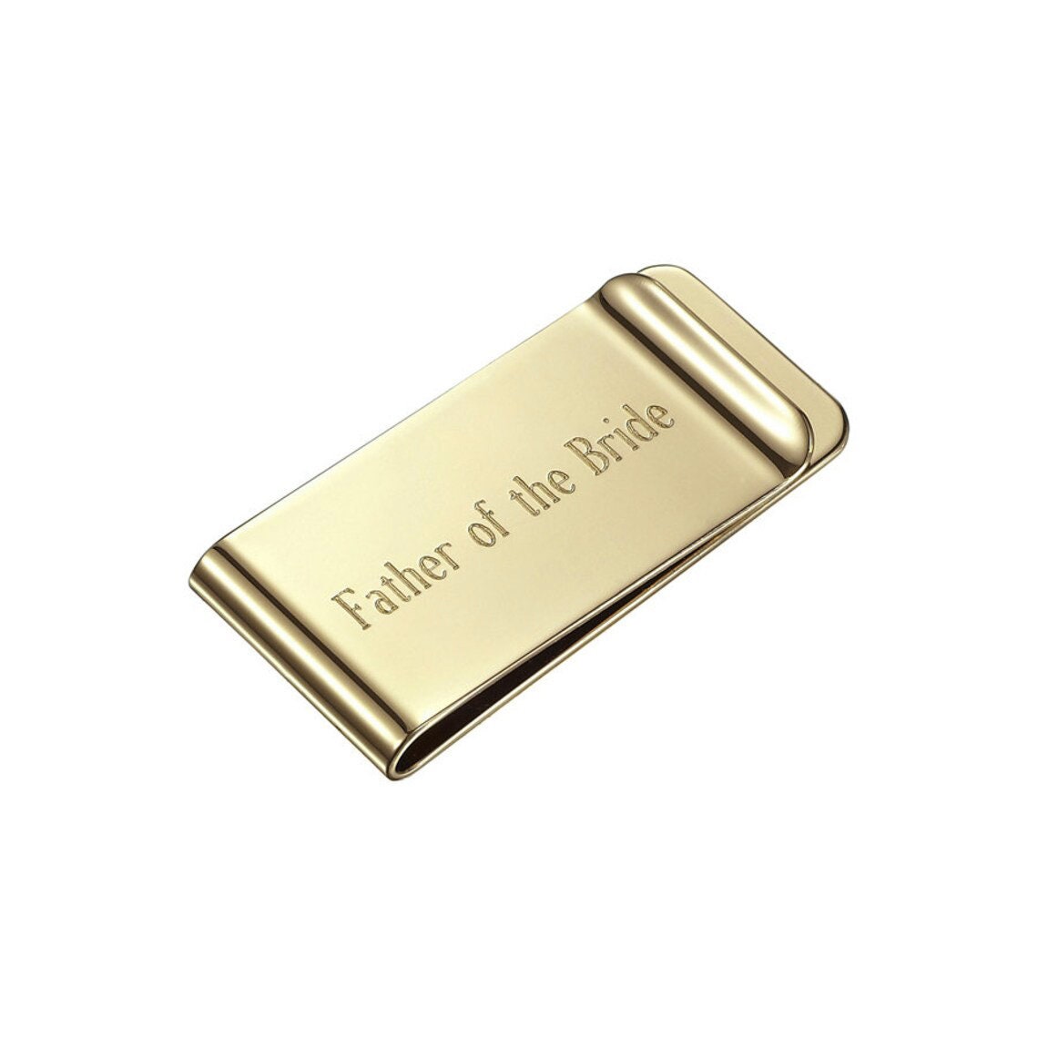 Personalized Money Clip in 18k Yellow Gold Plated 925 Sterling Silver, Custom Engraved Money Clip, Best Father's Gift NICKEL FREE