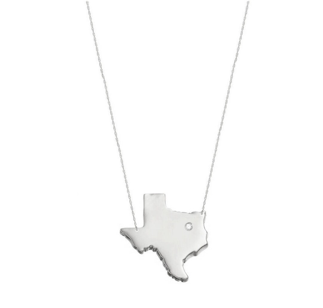 Diamond Accent Necklace, State Charm Necklace, State Jewelry, States