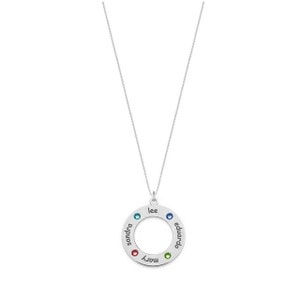 Personalisierte offene Kreis Anhänger Halskette in 925 Sterling Silber NICKELFREI