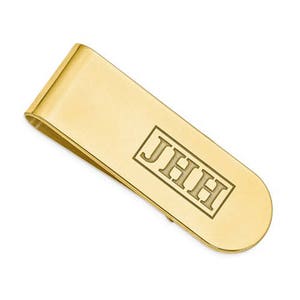 Fermasoldi con iniziali personalizzate in argento Sterling 925 placcato oro giallo 18k, fermasoldi con incisione personalizzata, il miglior regalo per il papà SENZA NICHEL