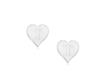 Tiny Initial Heart earrings, letter earrings, personalized earrings, 925 sterling silver earrings, star earrings, stud earrings NICKEL FREE