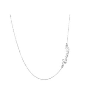 Sterling silver Carrie style Sideways necklace off centered celibrity pendant on 925 sterling silver NICKEL FREE