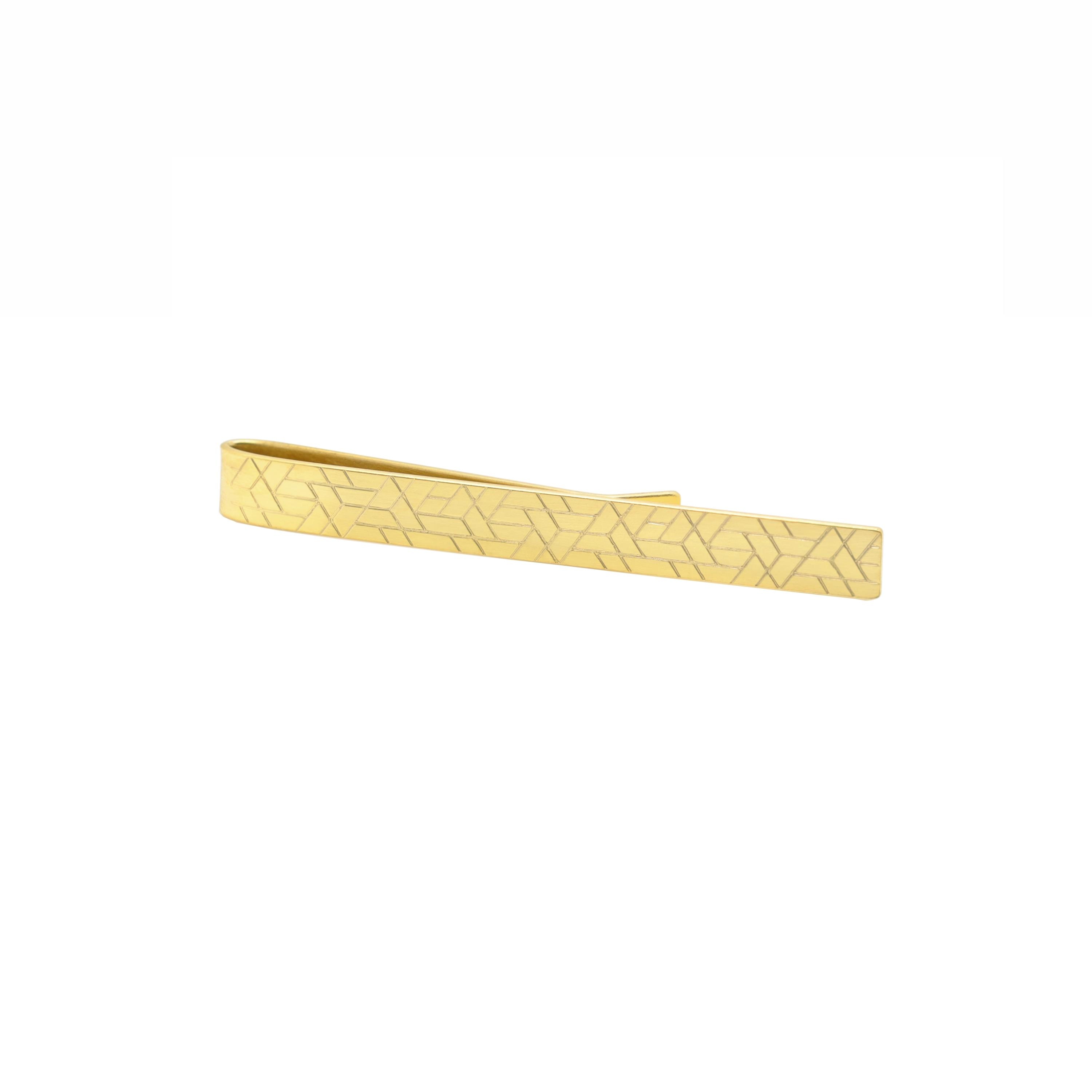 Cyber Pattern, Personalized Tie Clip in 925 Sterling Silver