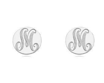 Initial earrings, alphabet earrings, letter earrings, personalized earrings, 925 sterling silver earrings, stud earrings NICKEL FREE