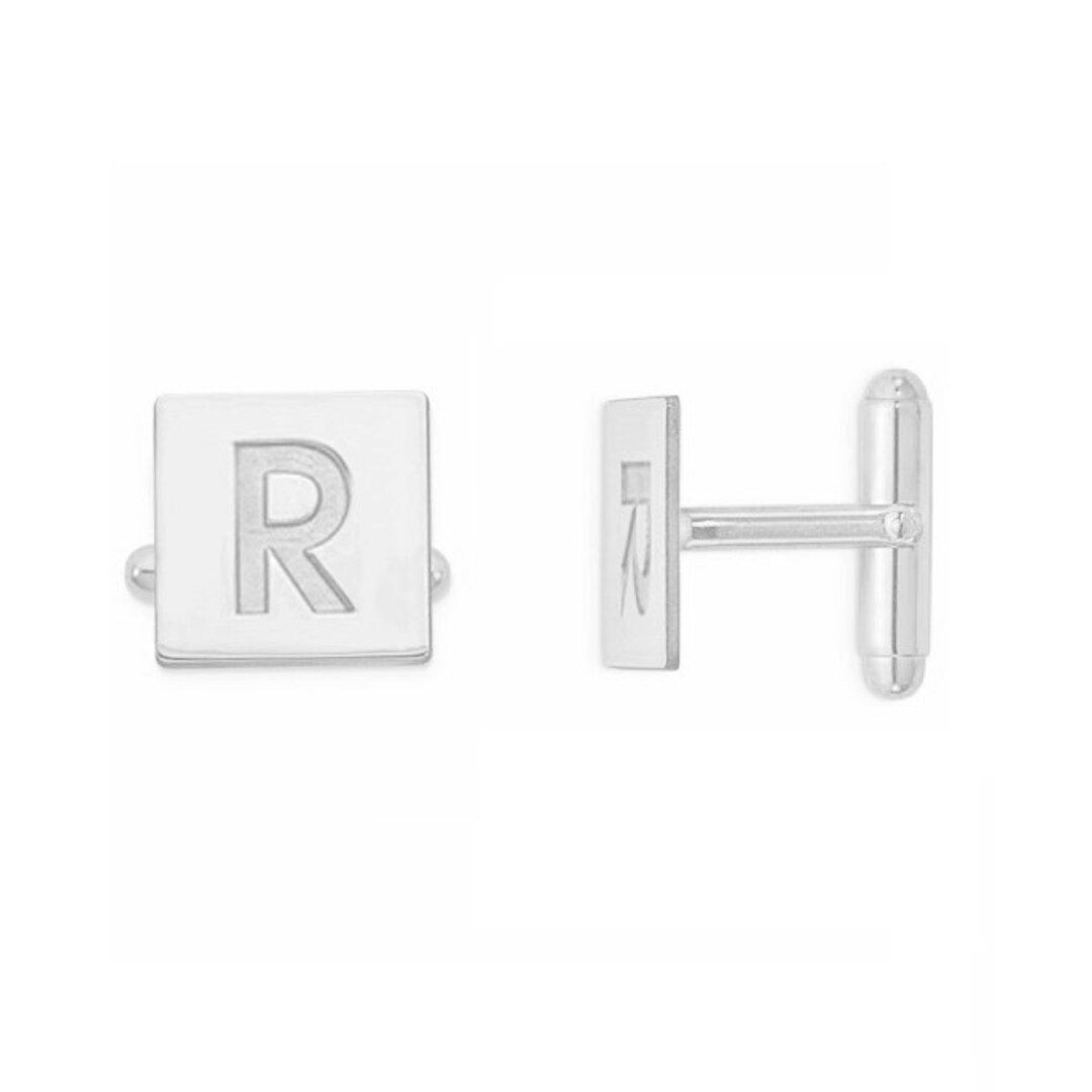 Initials 925 Sterling Silver Cufflinks, Personalized Cufflinks, Custom Engraved Wedding
