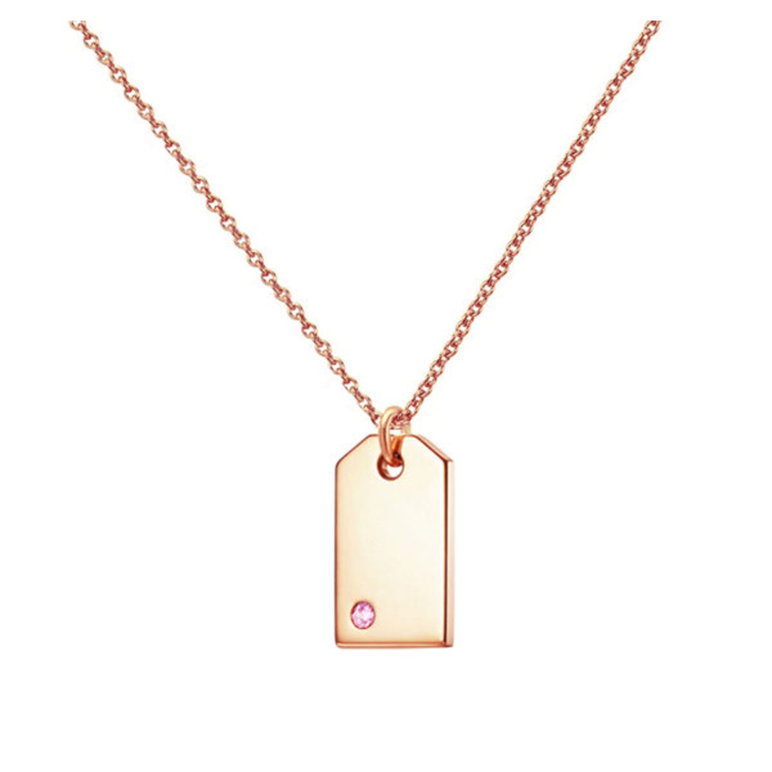Mini Dog Tag Pendant Necklace in 18k Rose Gold Plated 925 Etsy Australia