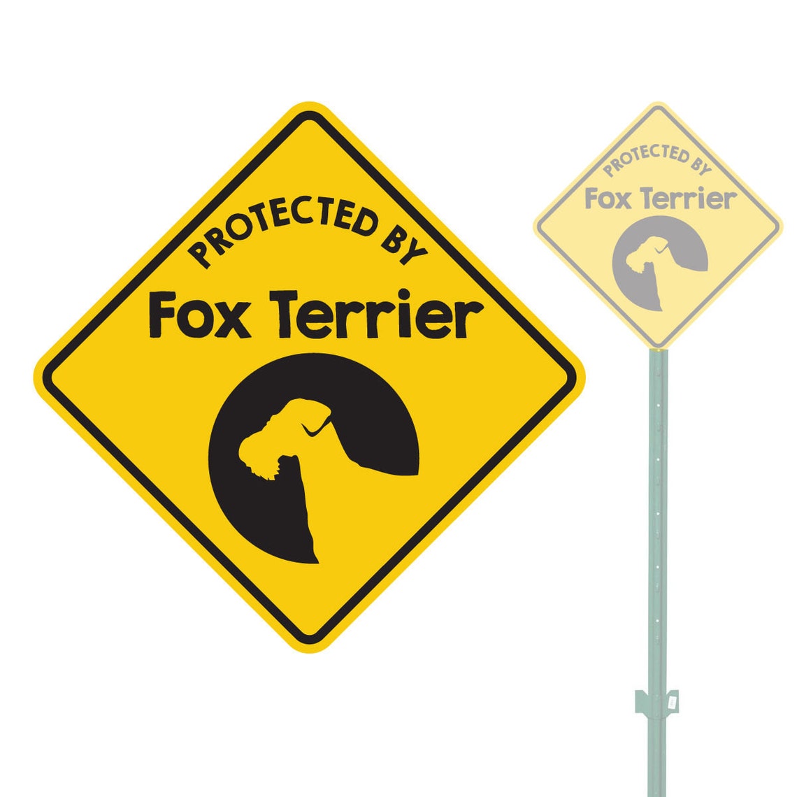 Beware of the Dog Protected by Fox Terrier Heavy Duty Aluminum Warning ...
