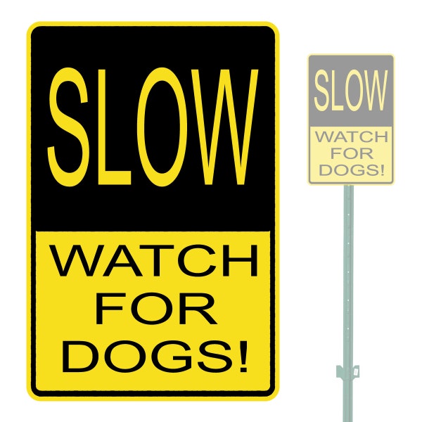 Lente montre pour chiens lourds aluminium attention Parking signe 10 « x 15 »