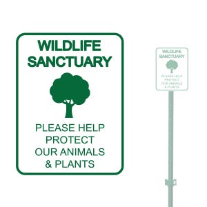 9x12 Wildlife Sanctuary Please Help Protect Our Animals & Plants Heavy Duty Aluminum Warning Parking Sign