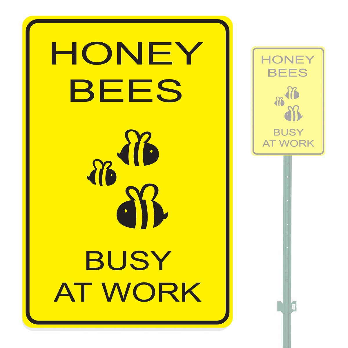 Metal /Aluminum Attention Honey Bees Sign 8"x12"   Warning,Bee Keeping USA Made 