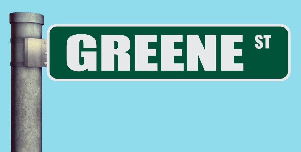 Greene ST Street Sign Heavy Duty Aluminum Warning Parking Sign 17 X 4