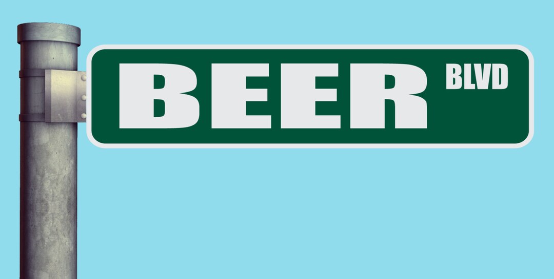 Beer BLVD Street Sign Boulevard Heavy Duty Aluminum Warning Parking ...