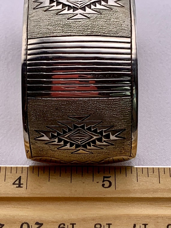 Tahe Native American Sterling Silver Cuff Bracelet - image 5