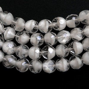 25 or 100 Vintage Givré glass beads, Western Germany 1950s - 8mm - D14