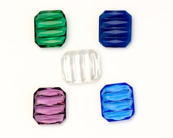 4 or 8 Vintage Art Deco stones, TTC glass octagons, Czechoslovakia 1930s - 7 COLORS - 12 x 14 mm - G27.2