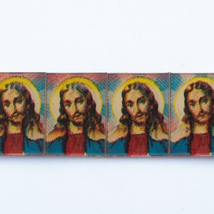 Imágenes lenticulares antiguas de Jesús y María – década de 1980 (16 x 12 mm) - F14.N048 imagen 3