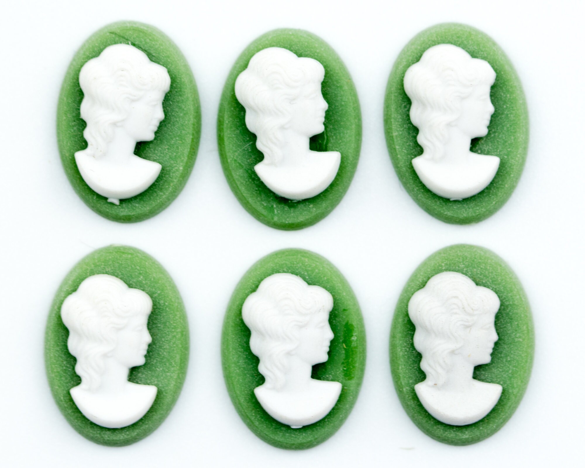 Vintage German Cameos - Classic Female Profile - 7 COLORS