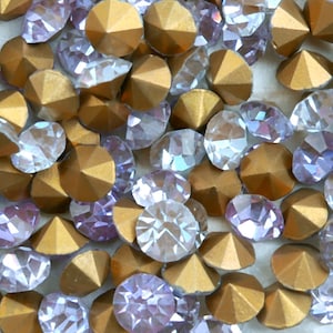 1, 2 or 6 Vintage Sappharine (&quot;Saphiret&quot;) MC facetted glass chatons, foiled back - 20 SS - 4.6-4.8 mm -  C52.1