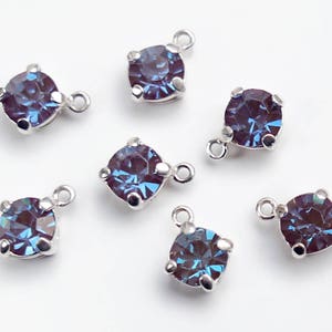 1 pietra sfaccettata vintage Sappharine (&quot;Saphiret&quot;) anni &#39;30 e &#39;40 in montatura in argento sterling - 11 x 9 mm e 14 x 11 mm - M16