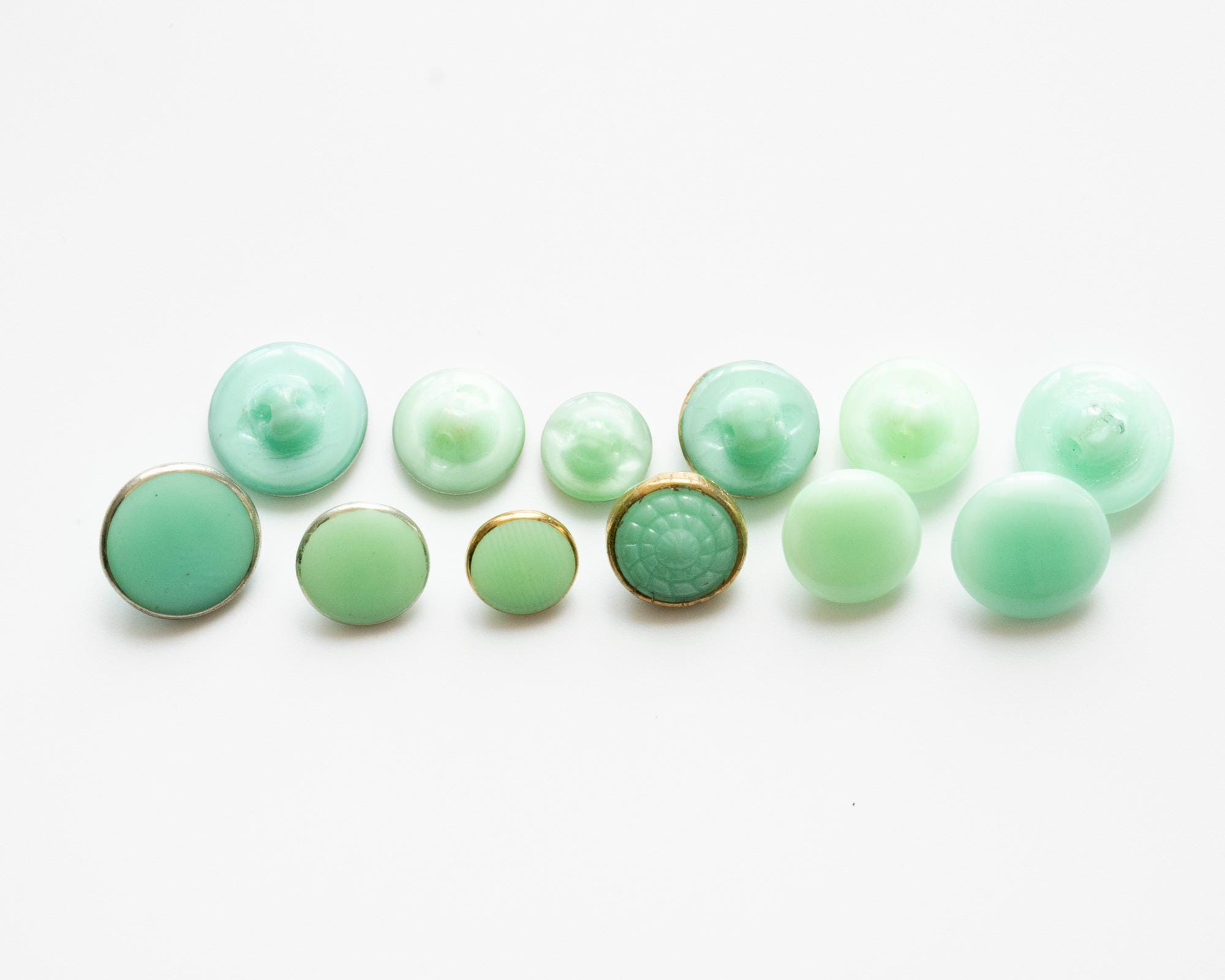 Vintage Mercury Glass/glow in the Dark Sew-on Buttons, 6 Sizes -G2