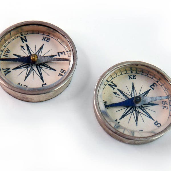 Vintage 1930's Miniature Compass - LAST PAIR - Germany - 20-21 mm - 2 pcs