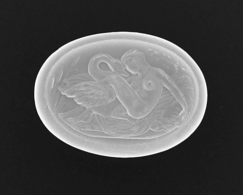 1 or 2 Vintage Leda and the Swan Frosted Glass Cameo 30x22 Etsy