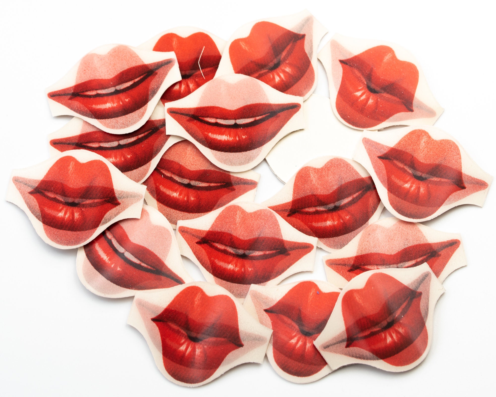 1 or 2 Vintage 60s Pop Art Kissing Lip Picture Made With