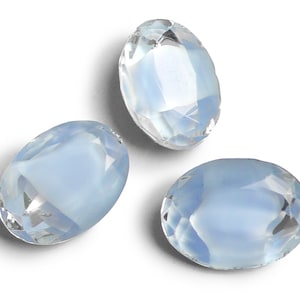 2 or 4 Vintage Givré Dentelle Crystal Moonstones, light blue - 25x18mm and 18x13 mm oval - D51