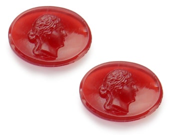 4 Vintage/Antique Art Nouveau/Jugendstil intaglio print from the 1910s, classically feminine - Carnelian - 18x13 mm oval - E15.10