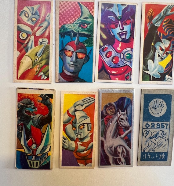 Vintage Japanese Menko Cards -1970s - Anime & Tokusatsu Heroes