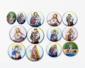 Vintage religious enamel real glass single sided medaillons - 6 designs - 3 sizes - L.06 product logo