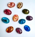 1 vintage multi color glass cabochons, Czechoslovakia - 14x10mm and 18x13mm - 20 colors - C30.2 product logo