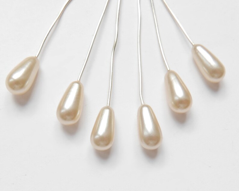 6 Vintage 1950s Czech Handdipped Pearls Teardrop 8x4 Mm Etsy