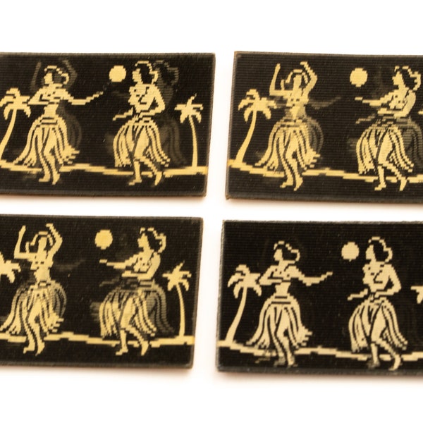 Vintage 60s Lenticular Hula Girl Lenticular Image (33.5 x 23 mm) (1piece) - F14.N032