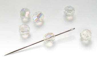 Perles de cristal AB allemandes vintage - 8 mm (24 pièces) D14.1