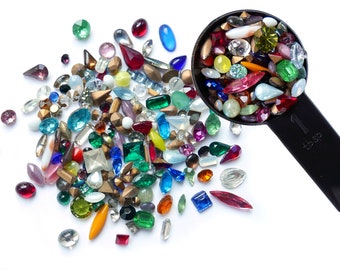 Mixed Vintage Glass Stone Lot – Jewelry Making Supplies - M53