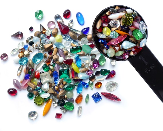 Mixed Vintage Glass Stone Lot – Jewelry Making Supplies - M53