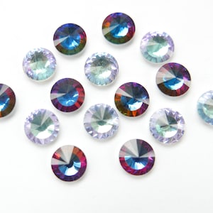 6 RARE Vintage D.S. & Co. (Swarovski) rivoli stones, art. 1126 - 2 COLORS - 8 mm - C27.8